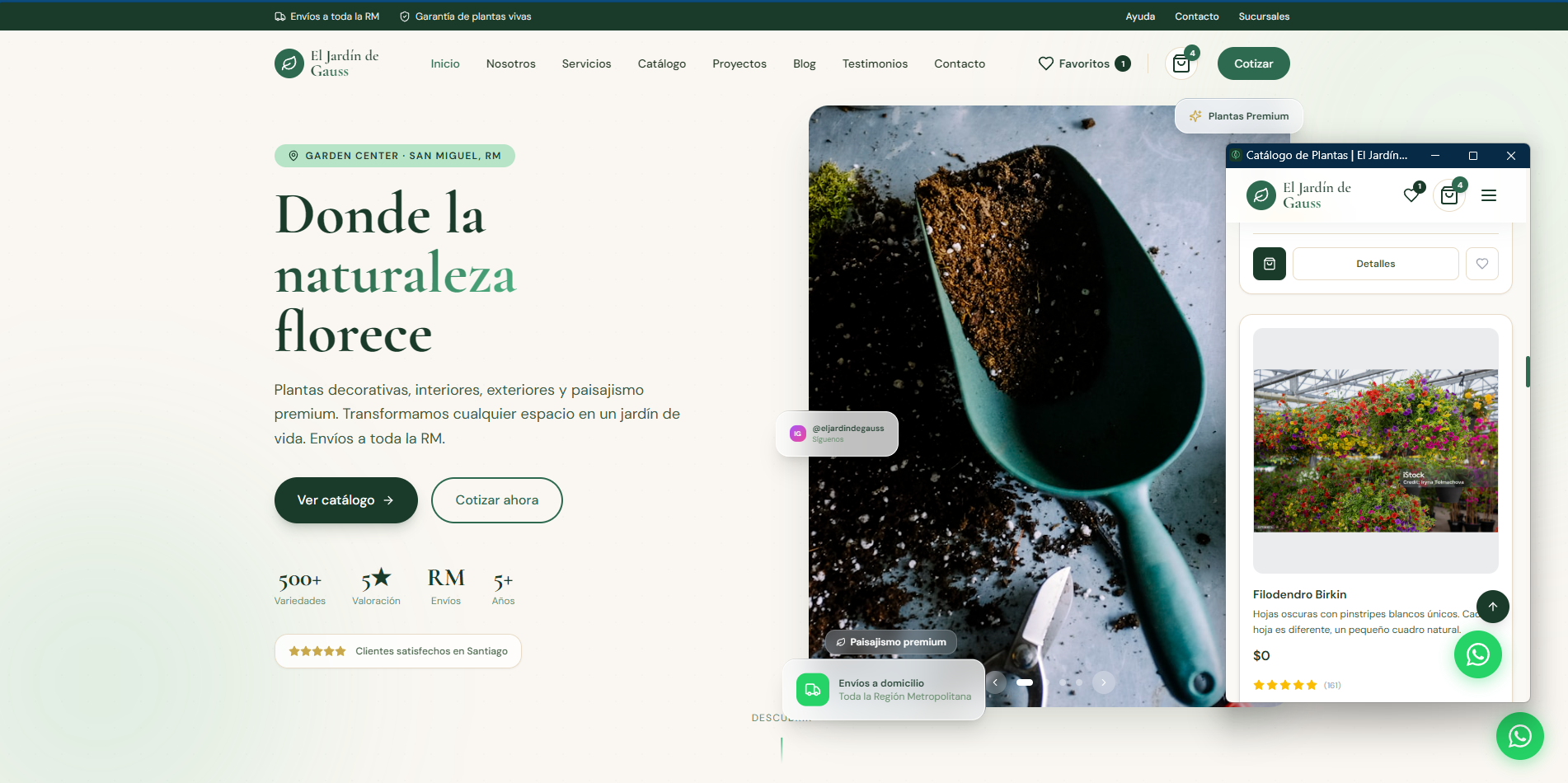 Sitio Web & Catálogo Digital – El Jardín de Gauss